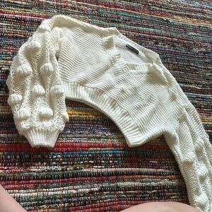 White Cropped Sweater